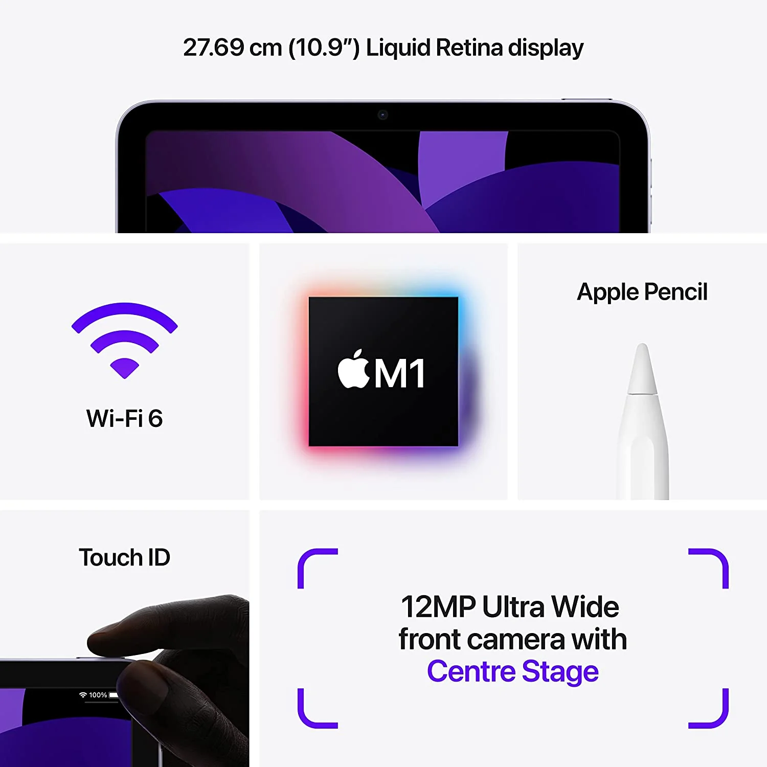 2022 Apple iPad Air with Apple M1 Chip (10.9-inch/27.69 cm, Wi-Fi + Cellular 5G) - (5th Generation) - Image 5