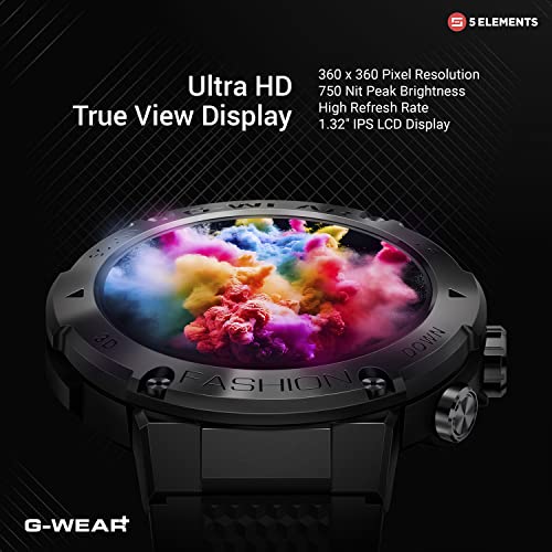 5Elements G-WEAR+ Fashion BT Calling Smartwatch Sport 1.32Inch UltraHD TrueView Display 750 Nits 360*360 Pixels 24/7 HR Monitor Voice assist 10Day Battery Built in Games Hindi Language - Image 2