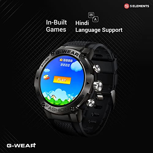 5Elements G-WEAR+ Fashion BT Calling Smartwatch Sport 1.32Inch UltraHD TrueView Display 750 Nits 360*360 Pixels 24/7 HR Monitor Voice assist 10Day Battery Built in Games Hindi Language - Image 6