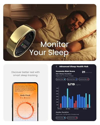 aaboRing, Health & Fitness Tracker Smart Ring, Advance Sleep Monitoring, Stress & Activity Tracking, Titanium, IP68 Waterproof (US Size No 13, Wireless Stellar Silver) - Image 3