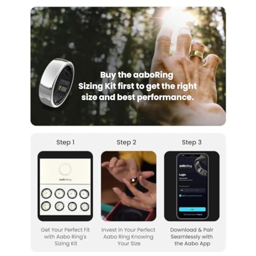 aaboRing, Health & Fitness Tracker Smart Ring, Advance Sleep Monitoring, Stress & Activity Tracking, Titanium, IP68 Waterproof (US Size No 13, Wireless Stellar Silver) - Image 4