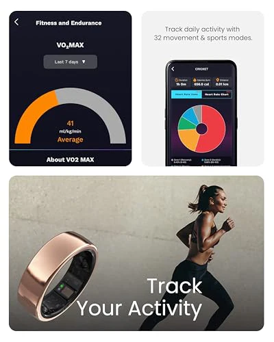 aaboRing, Health & Fitness Tracker Smart Ring, Advance Sleep Monitoring, Stress & Activity Tracking, Titanium, IP68 Waterproof (US Size No 13, Wireless Stellar Silver) - Image 6