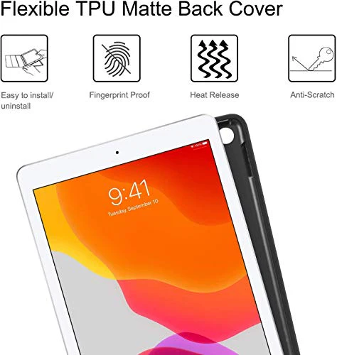 ABOUTTHEFIT iPad 10.2 9th 8th 7th Generation Keyboard Case - Smart Case with Wireless Keyboard Tablet Detachable Bluetooth Keyboard Stand Cover with Pencil Holder, Black - Image 5