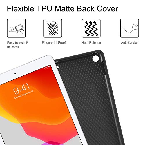ABOUTTHEFIT iPad 10.2 9th 8th 7th Generation Keyboard Case - Smart Case with Wireless Keyboard Tablet Detachable Bluetooth Keyboard Stand Cover with Pencil Holder, Black - Image 7