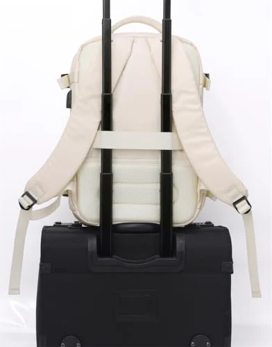 Acer Estilo Premium 15.6 Inch Beige Color Backpack I Water Resistent Polyester I Expandable, 2 Zipper Front Pocket, 2 More Compartment for Laptop and Other Accessories I USB Charging I Strolley Strap - Image 7