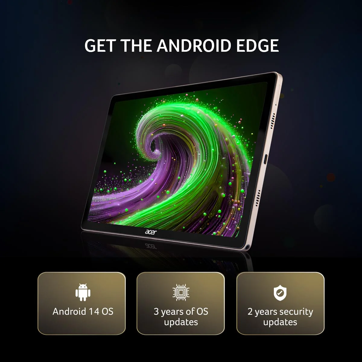 Acer Iconia Tab iM10-22 | 10.36" 2K IPS Display, Quad Speakers, 8GB RAM + 256GB Storage, 16MP Rear + 8MP Front Camera, Fingerprint Reader, Wi-Fi + 4G LTE(Calling), Android 14, Slim Metal Body, Gold - Image 5
