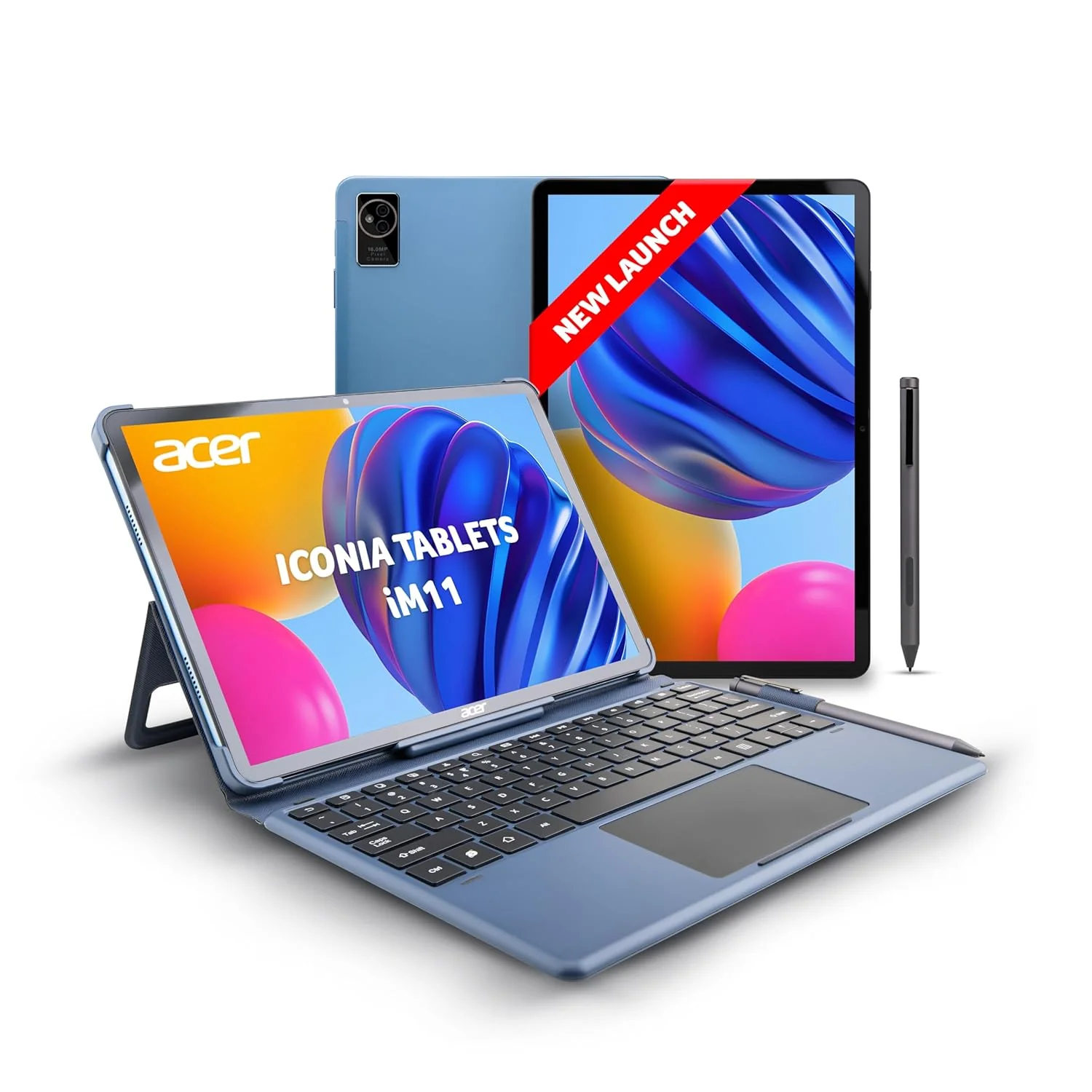 Acer Iconia Tab iM11-12M | 11.45” 60 Hz IPS Display, 450 nits, 8GB RAM + 256GB storage, 16MP Rear + 8MP Front Camera,Fingerprint Reader,Wi-Fi + 4G LTE(Calling), Android 14,BT 5.2, Slim Metal Body,Blue