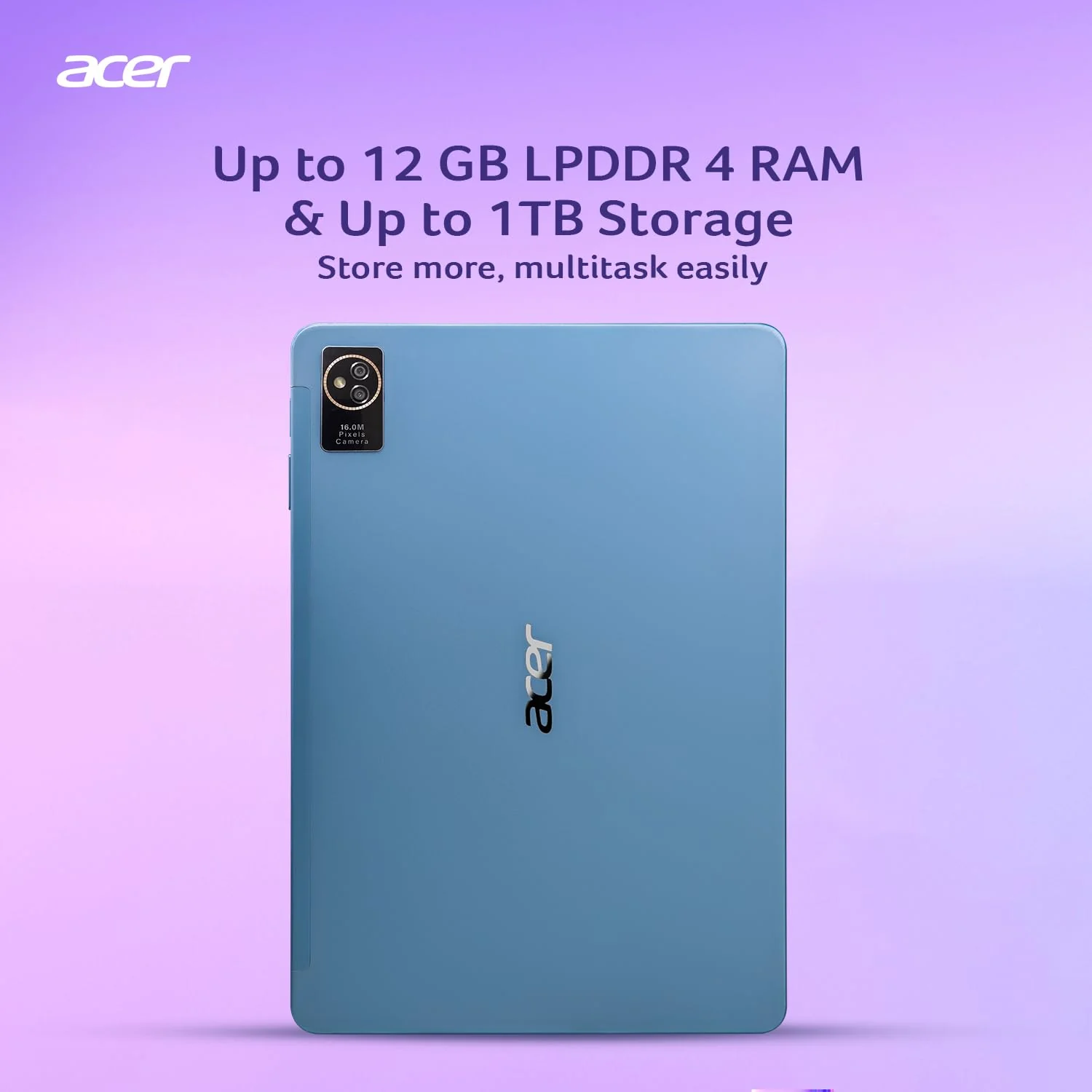 Acer Iconia Tab iM11-12M | 11.45” 60 Hz IPS Display, 450 nits, 8GB RAM + 256GB storage, 16MP Rear + 8MP Front Camera,Fingerprint Reader,Wi-Fi + 4G LTE(Calling), Android 14,BT 5.2, Slim Metal Body,Blue - Image 4