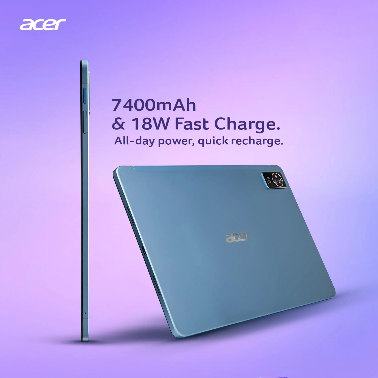 Acer Iconia Tab iM11-12M | 11.45” 60 Hz IPS Display, 450 nits, 8GB RAM + 256GB storage, 16MP Rear + 8MP Front Camera,Fingerprint Reader,Wi-Fi + 4G LTE(Calling), Android 14,BT 5.2, Slim Metal Body,Blue - Image 6