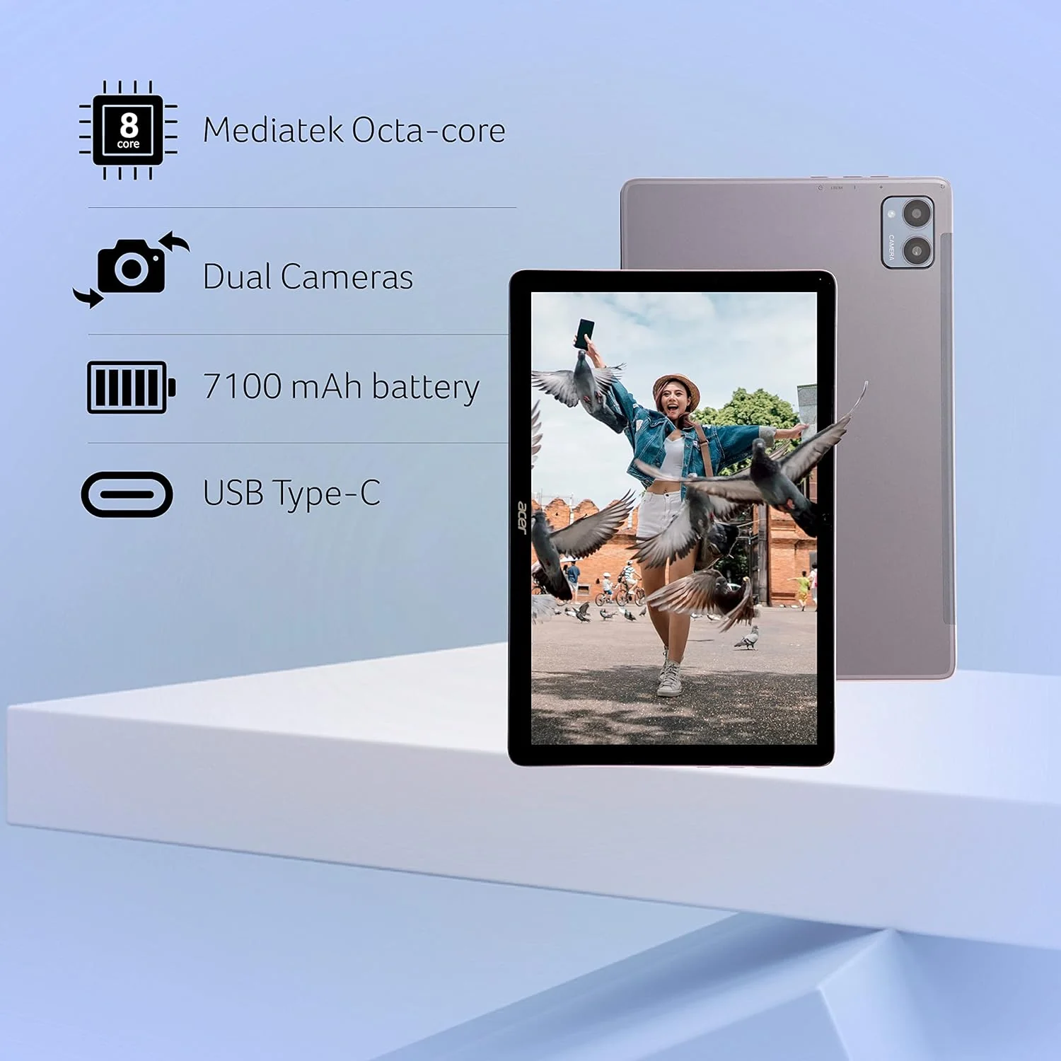 Acer One 10 Tab 10.1 Inch (25.6 cm) with Wi-Fi+4G Full HD Android Tablet (Space Grey) - Image 7
