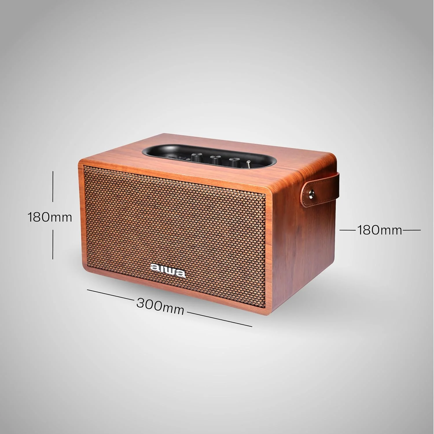 Aiwa Bluetooth Speaker with Powerful Bass, Built-in Microphone, Portable Speaker with 10+ Hours Play Time, Type-C Charging, 80W Speaker, TWS Dual-Link Technology | MI-X150 Retro Plus X (Brown) - Image 6