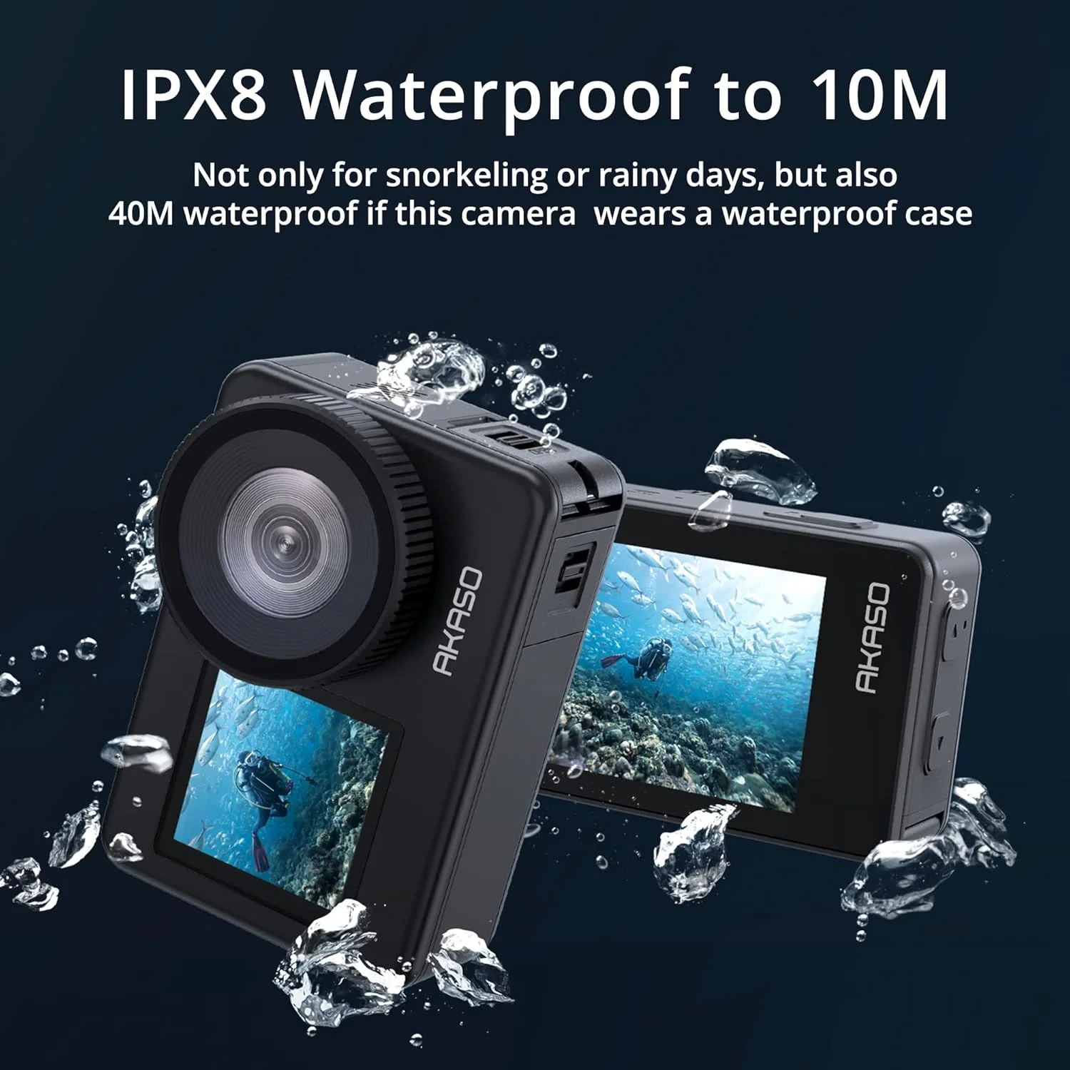 AKASO Brave 7 4K30FPS 20MP WiFi Action Camera with Touch Screen IPX8 33FT Waterproof Camera EIS 2.0 Zoom Support - Image 3