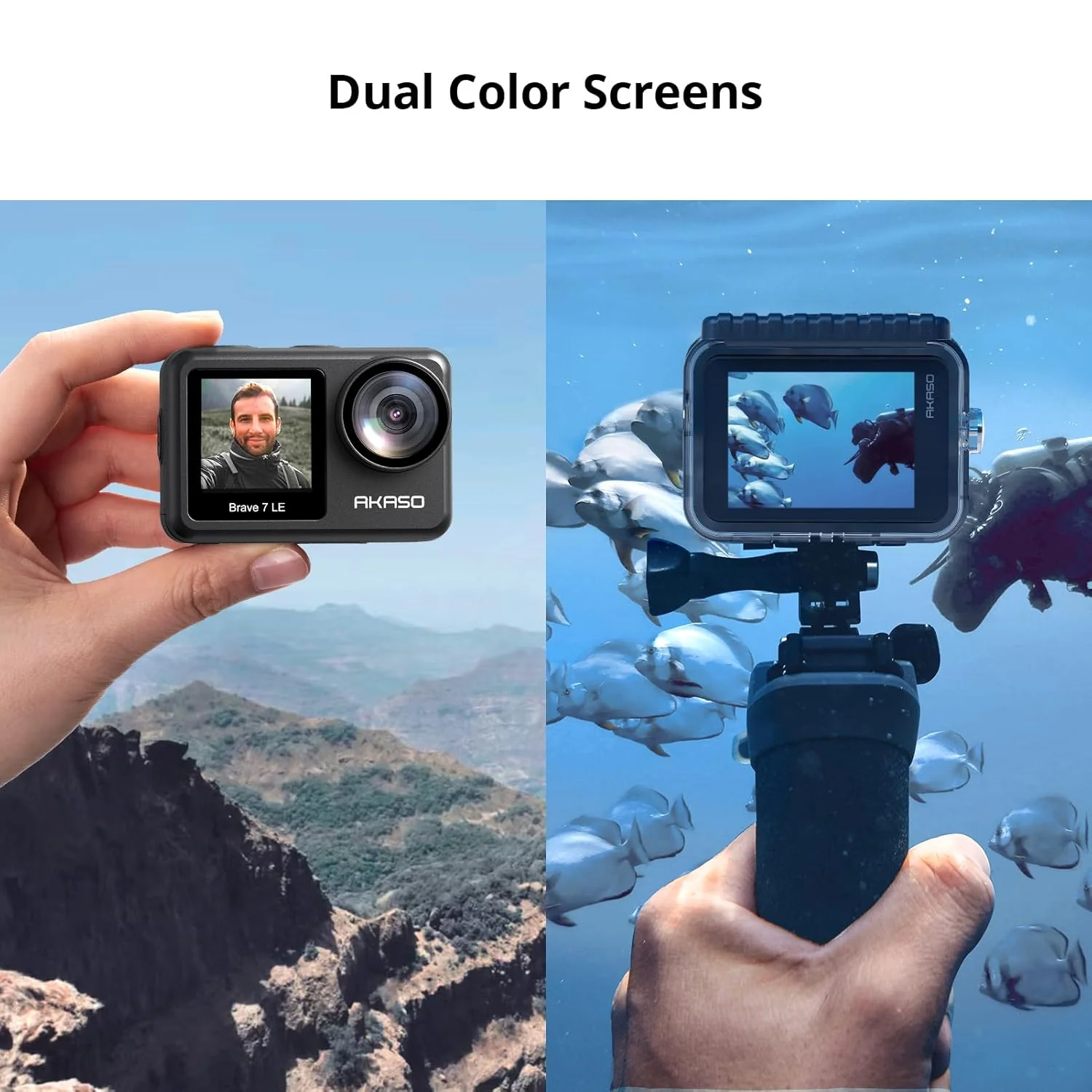 AKASO Brave 7 LE 4K30FPS 20MP WiFi Action Camera with Touch Screen Vlog Camera EIS 2.0 Remote Control 131 Feet Underwater Camera with 2X 1350mAh Batteries (USED) - Image 3