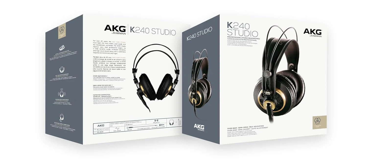 AKG K240 Professional Studio Headphones - Over Ear, Black - Image 7