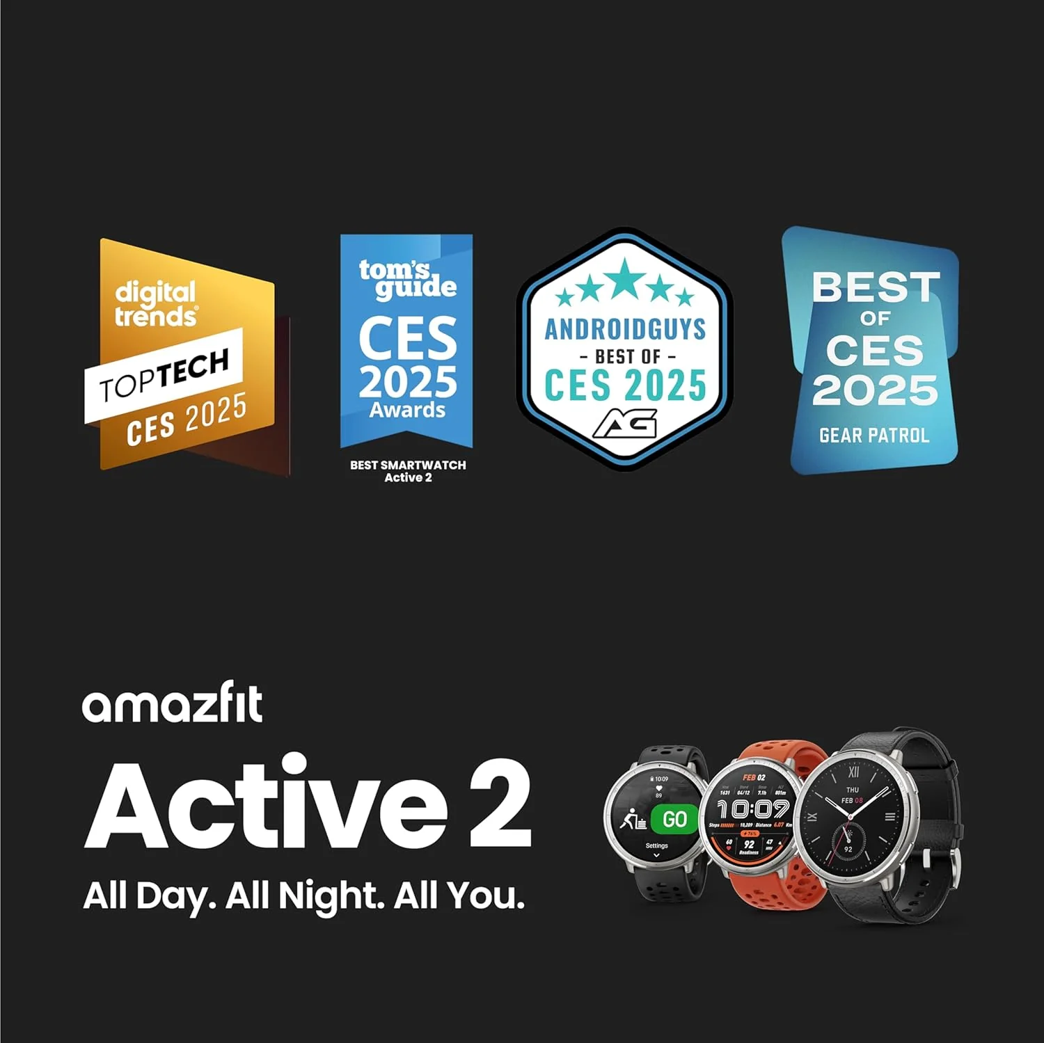 Amazfit Active 2 44mm AMOLED Smart Watch, Built in GPS, 10day Battery, 5ATM Water Resistant, for iOS & Android, Accurate Readings, 2000 Nits Bright, 160+ Sports Mode, Sleep Monitor, Black Silicone (BRAND NEW/SEALED) - Image 9