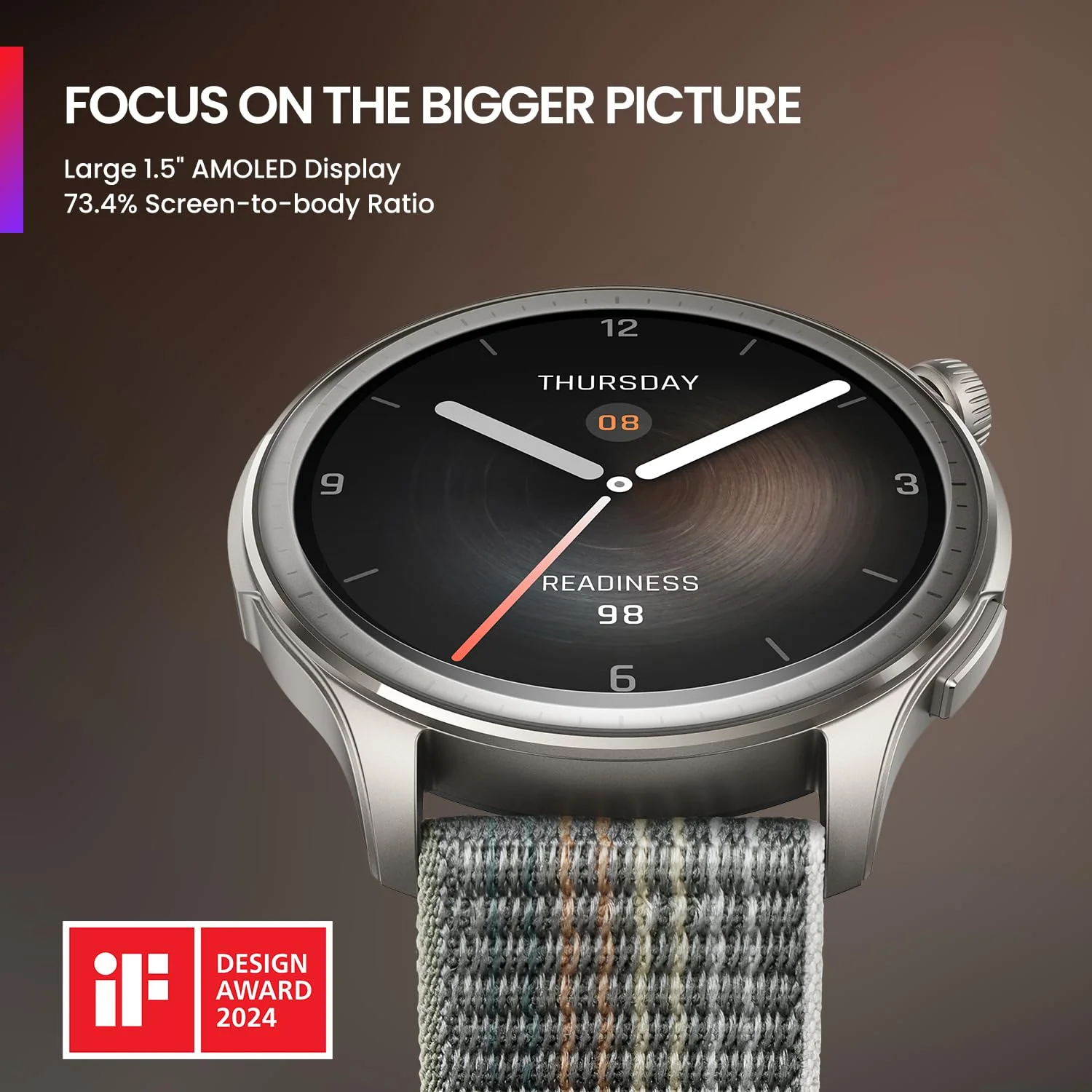 Amazfit Balance 46mm AMOLED Smart Watch, Body Composition, 14 Days Battery, Dual-Band GPS, BT Calling, VO2 Max, Aluminium Alloy Frame, Temperature Sensor, Train Smarter with AI Zepp Coach - Image 2