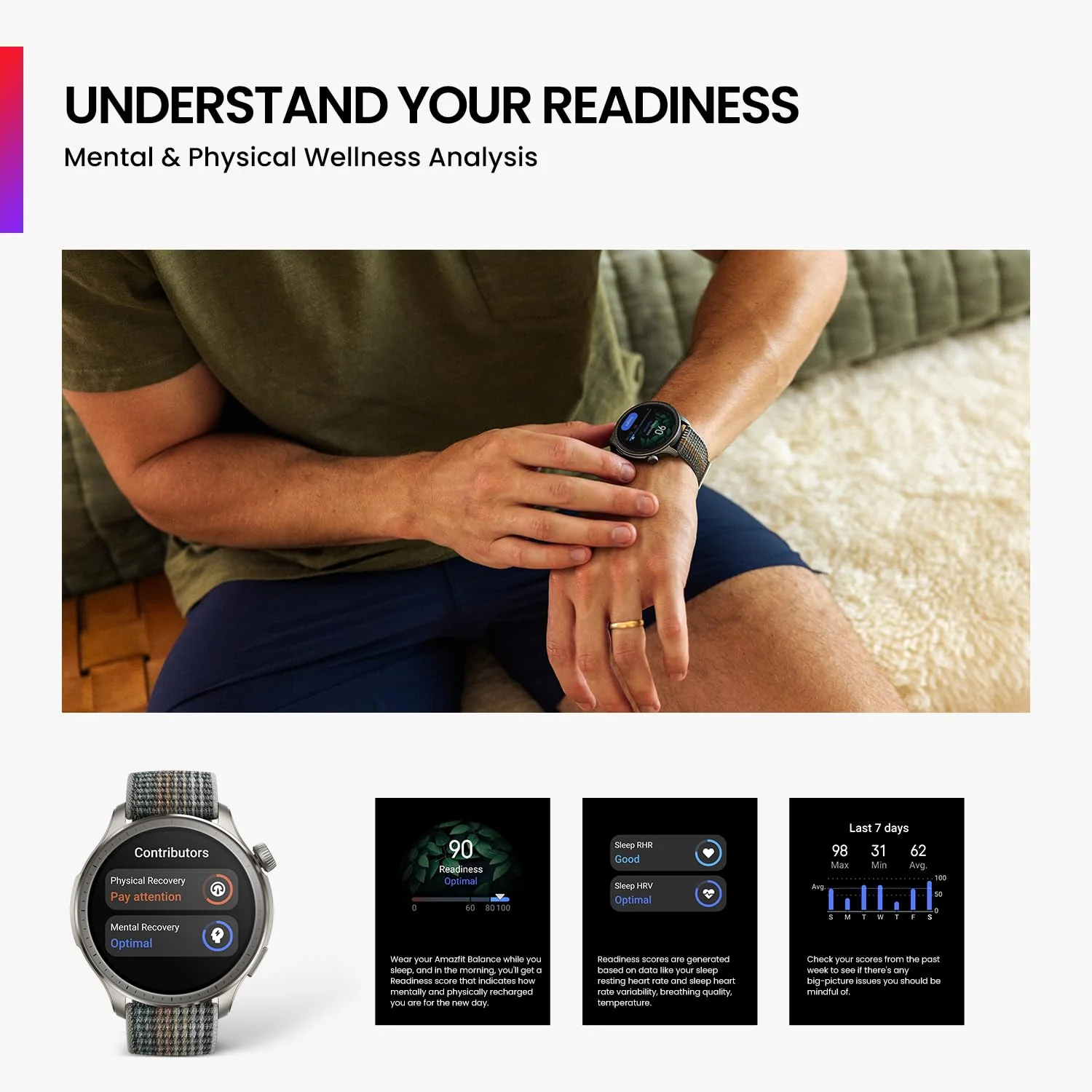 Amazfit Balance 46mm AMOLED Smart Watch, Body Composition, 14 Days Battery, Dual-Band GPS, BT Calling, VO2 Max, Aluminium Alloy Frame, Temperature Sensor, Train Smarter with AI Zepp Coach - Image 5