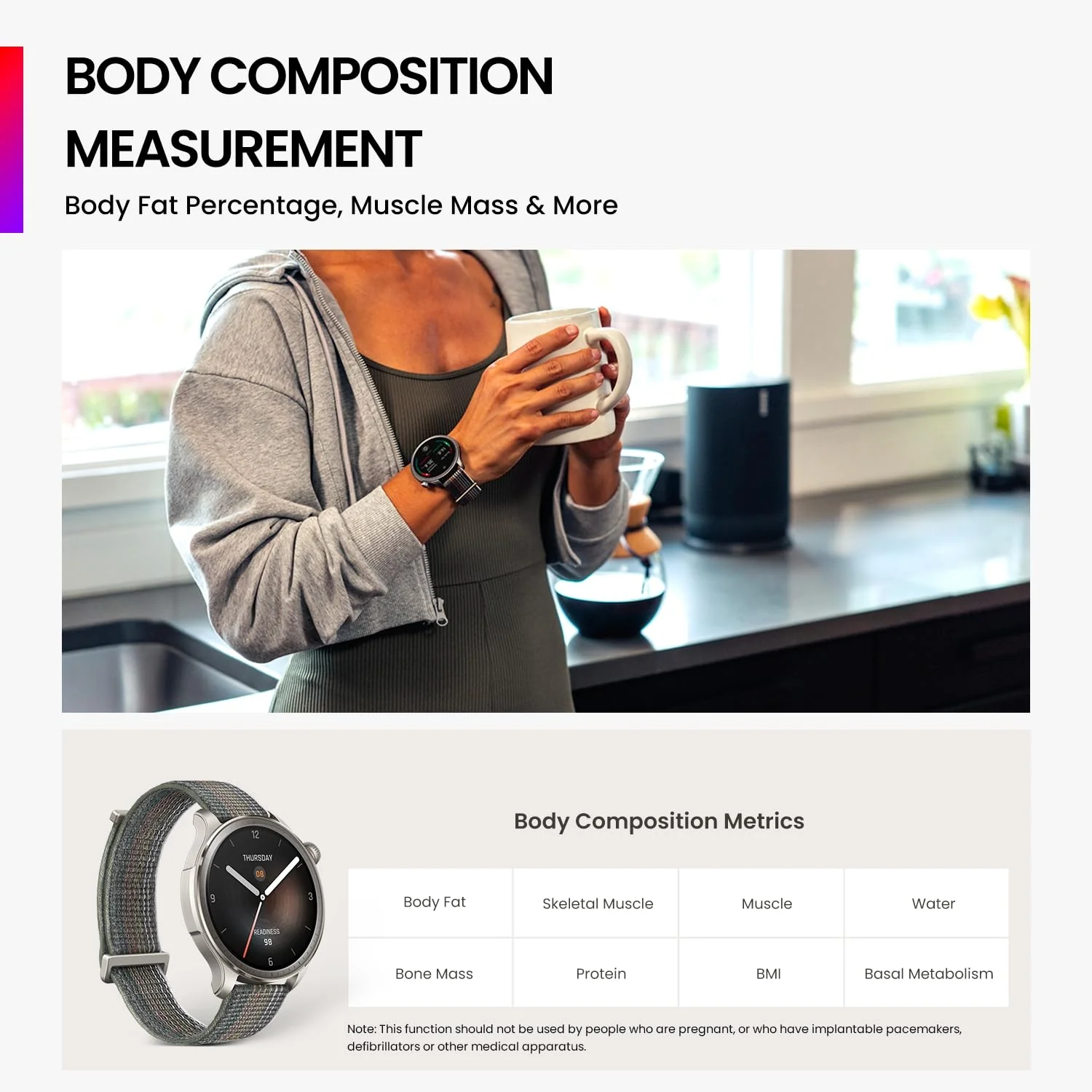 Amazfit Balance 46mm AMOLED Smart Watch, Body Composition, 14 Days Battery, Dual-Band GPS, BT Calling, VO2 Max, Aluminium Alloy Frame, Temperature Sensor, Train Smarter with AI Zepp Coach - Image 8