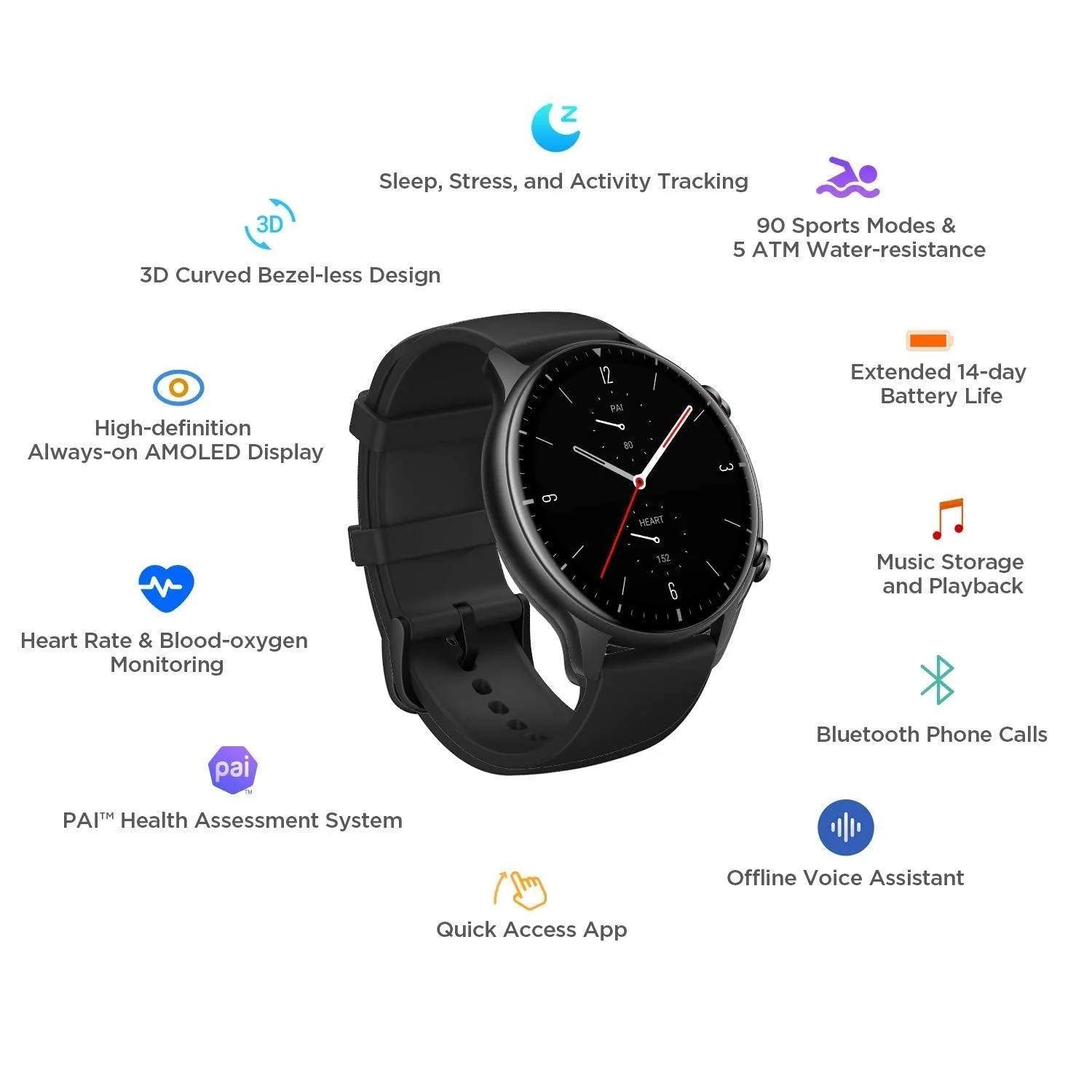 Amazfit GTR 2 Smart Watch, 1.39" AMOLED Display & Built-in GPS - Image 2