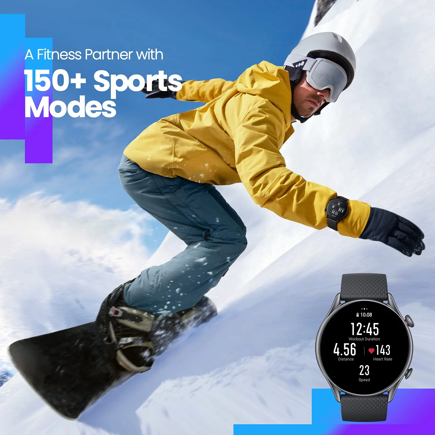 Amazfit GTR 3 Pro Smart Watch with BT Phone Calls, Blood Pressure Monitoring, 1.45 AMOLED Display, 24/7 Heart Rate Tracking, Alexa, GPS, WiFi, 12-Day Battery Life, 150 Sports Modes (Infinite Black) - Image 5