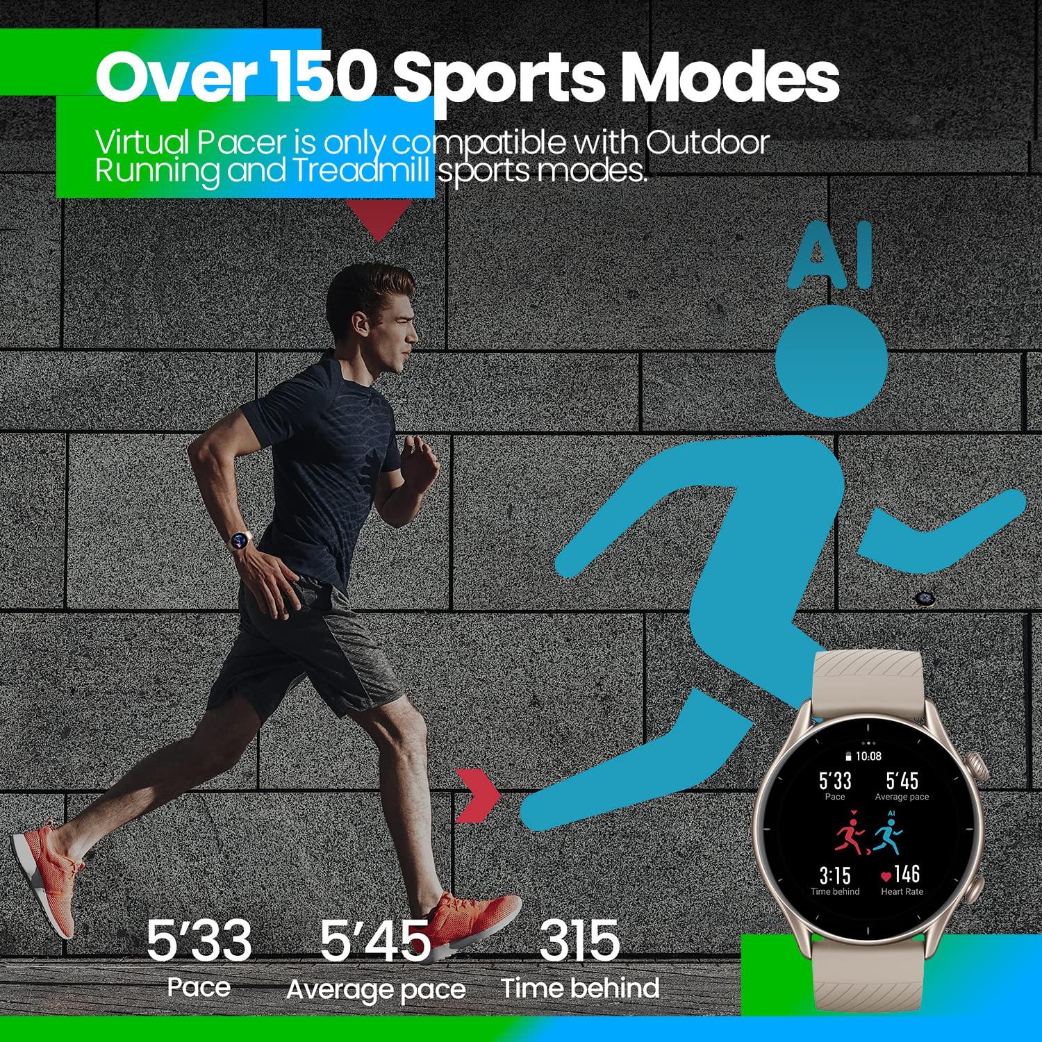 Amazfit GTR 3 Smart Watch with Heart Rate, SpO2, Sleep, Stress, Female Cycle Monitoring, Sports Watch with 150+ Sports Modes, GPS, 5 ATM Waterproof, Alexa Built-in (Graphite Black), Regular - Image 6
