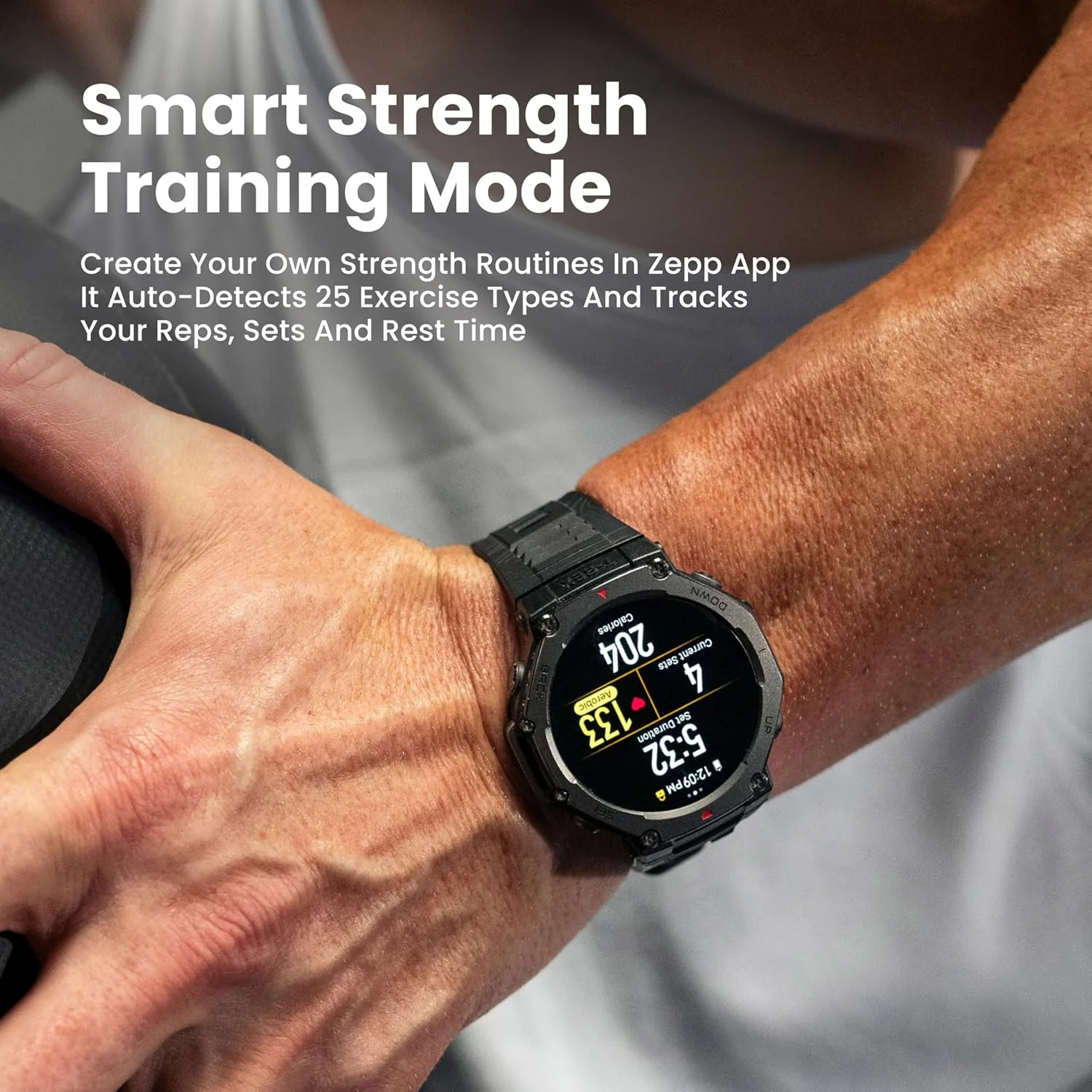 Amazfit T-Rex 3 Outdoor Rugged Military 48mm Smart Watch, Built in GPS, 27 Days Battery Life, Offline Maps, 2000 Nits Brightness, 10 ATM Water Resistance, AI Coach, for iOS & Android (Gray) - Image 4