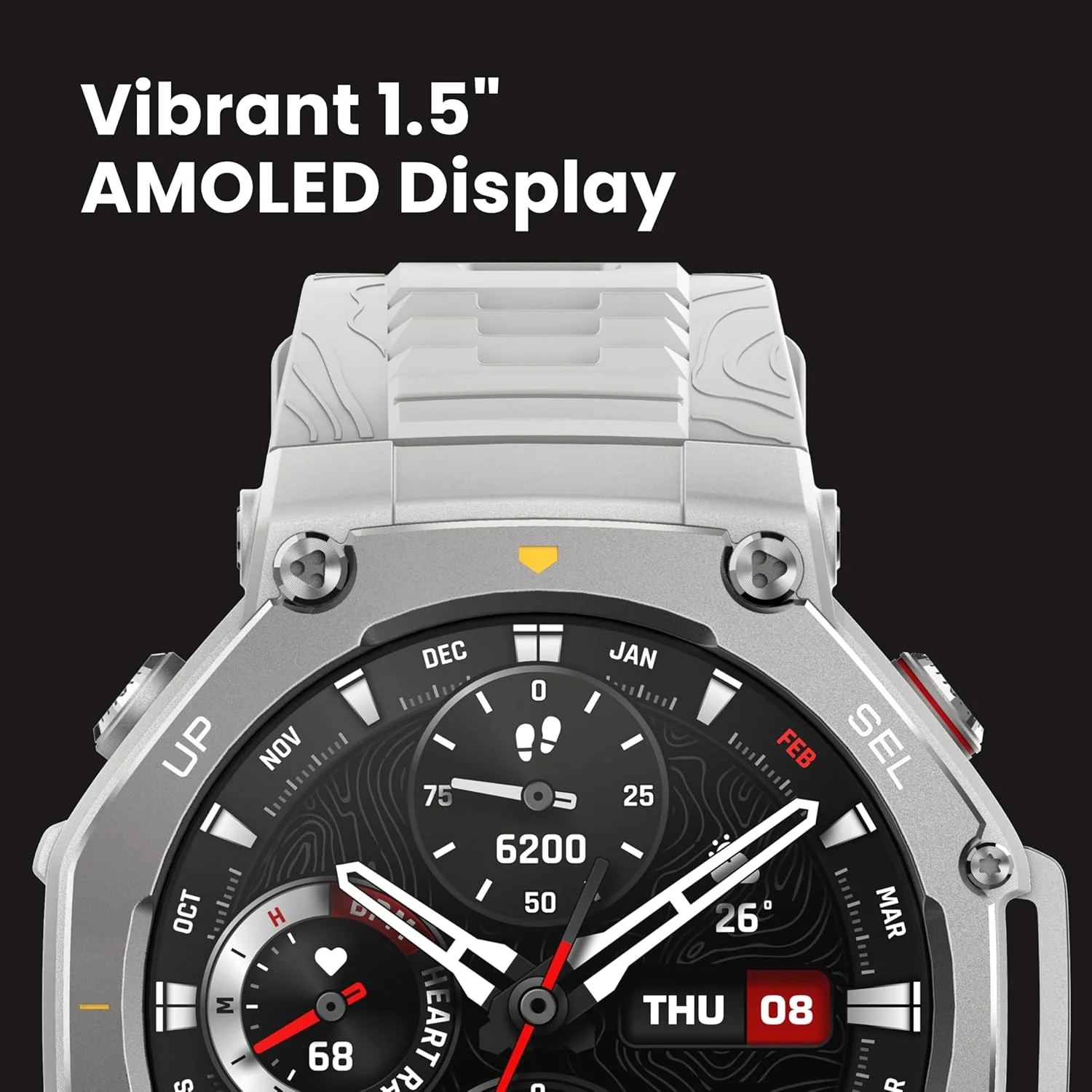 Amazfit T-Rex 3 Outdoor Rugged Military 48mm Smart Watch, Built in GPS, 27 Days Battery Life, Offline Maps, 2000 Nits Brightness, 10 ATM Water Resistance, AI Coach, for iOS & Android (Gray) - Image 6