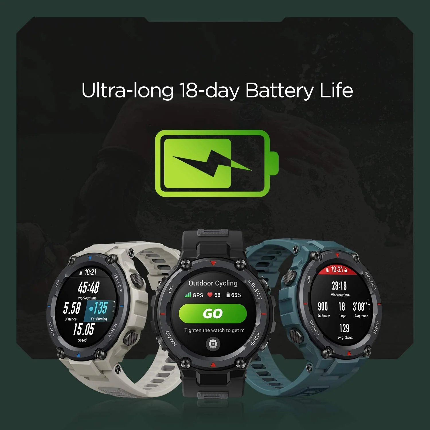 Amazfit T-Rex Pro Smartwatch Fitness Watch with SpO2, Heart Rate, Sleep Monitor, Sports Watch with Over 100 Sports Modes, 10 ATM Waterproof, 18 Day Battery Life, GPS - Image 6