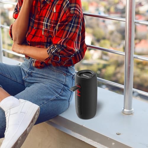 Amazon Basics Bluetooth 20W Speaker, with TWS Function, Powerful Bass, BT 5.3, MicroSD Card Slot, RGB Lights, AUX Input, USB Support, and in-Built Noise Cancelling Mic (Black) - Image 8