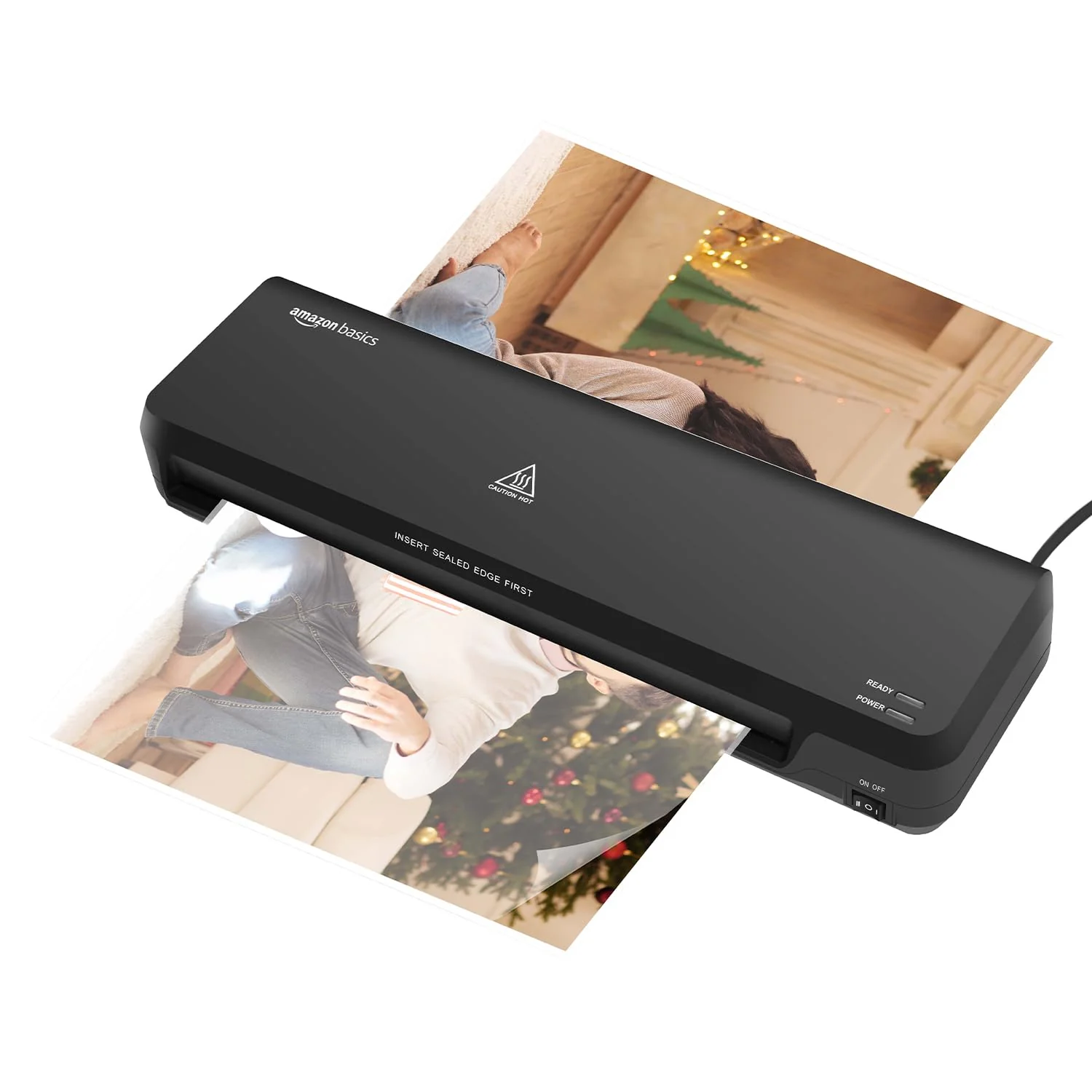 Amazon Basics Hot A4 Thermal Laminating Machine/Laminator A401 | Quick 5-Min Warm-Up | Push Button Pause | Durable Thermostats (100 Cycles) | 26.72 cm/min Speed | for Photos, IDs, Documents (Black) Visit the amazon basics Store