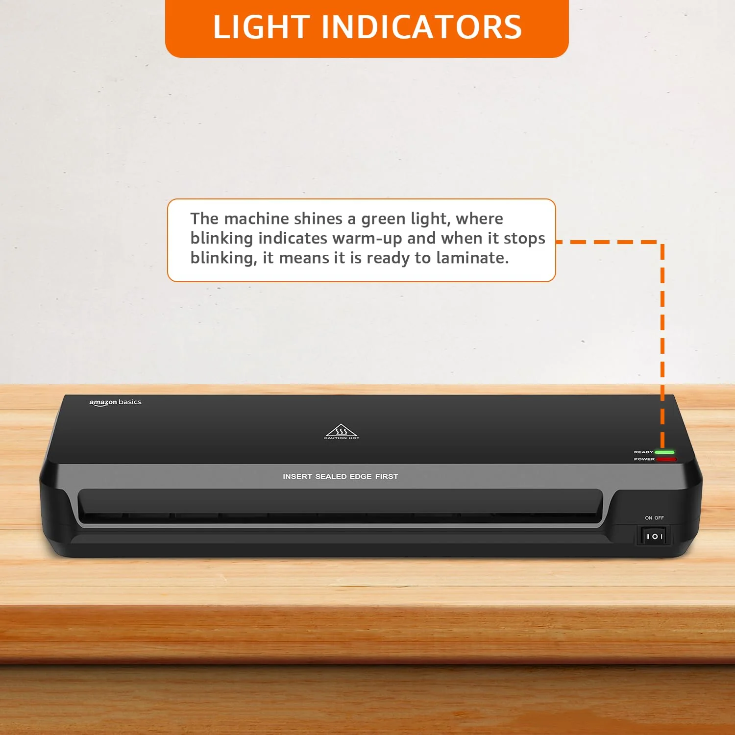 Amazon Basics Hot A4 Thermal Laminating Machine/Laminator A401 | Quick 5-Min Warm-Up | Push Button Pause | Durable Thermostats (100 Cycles) | 26.72 cm/min Speed | for Photos, IDs, Documents (Black) Visit the amazon basics Store - Image 7