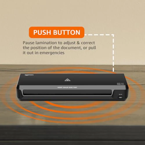 Amazon Basics Hot & Cold A3 Thermal Laminating Machine/Laminator A303 | Fast 2-Min Warm-Up | Slide-Push Button | Durable Thermostats | Dual Light Indicators | for Photos, IDs, Documents, Certificates - Image 4