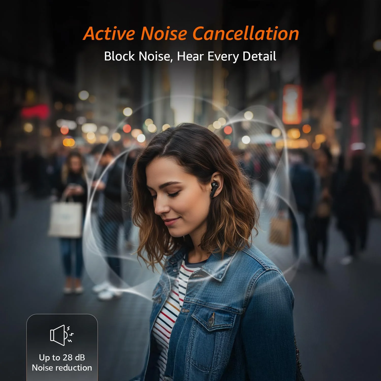Amazon Basics Pro Series ANC Wireless in Ear Earbuds, Bluetooth 6.0 TWS Earphones with Mic, Active Noise Cancellation, 4 Mics ENC, 55H Playtime, Smart Touch Control, IPX4 Water Resistant (Black) - Image 3