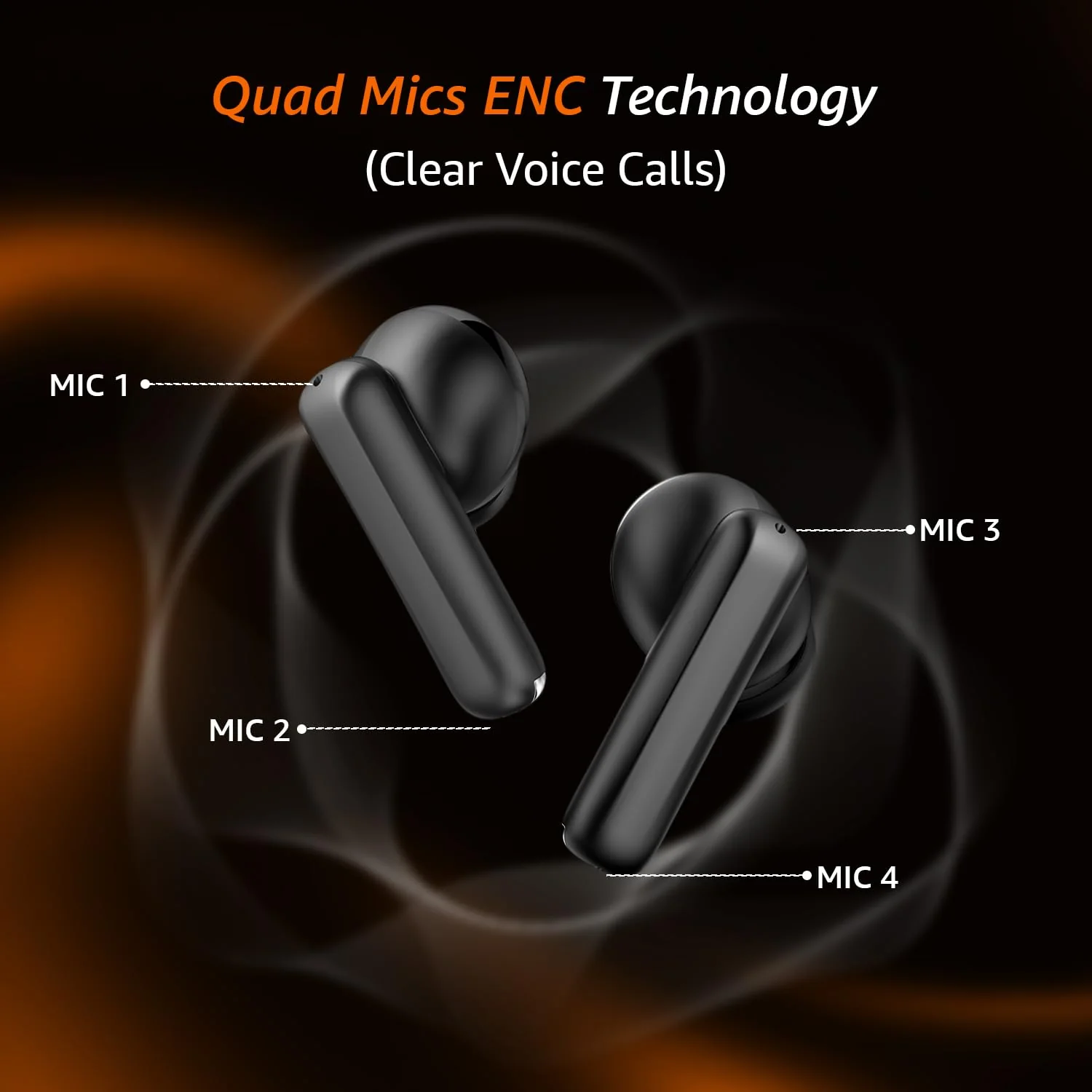 Amazon Basics Pro Series ANC Wireless in Ear Earbuds, Bluetooth 6.0 TWS Earphones with Mic, Active Noise Cancellation, 4 Mics ENC, 55H Playtime, Smart Touch Control, IPX4 Water Resistant (Black) - Image 5