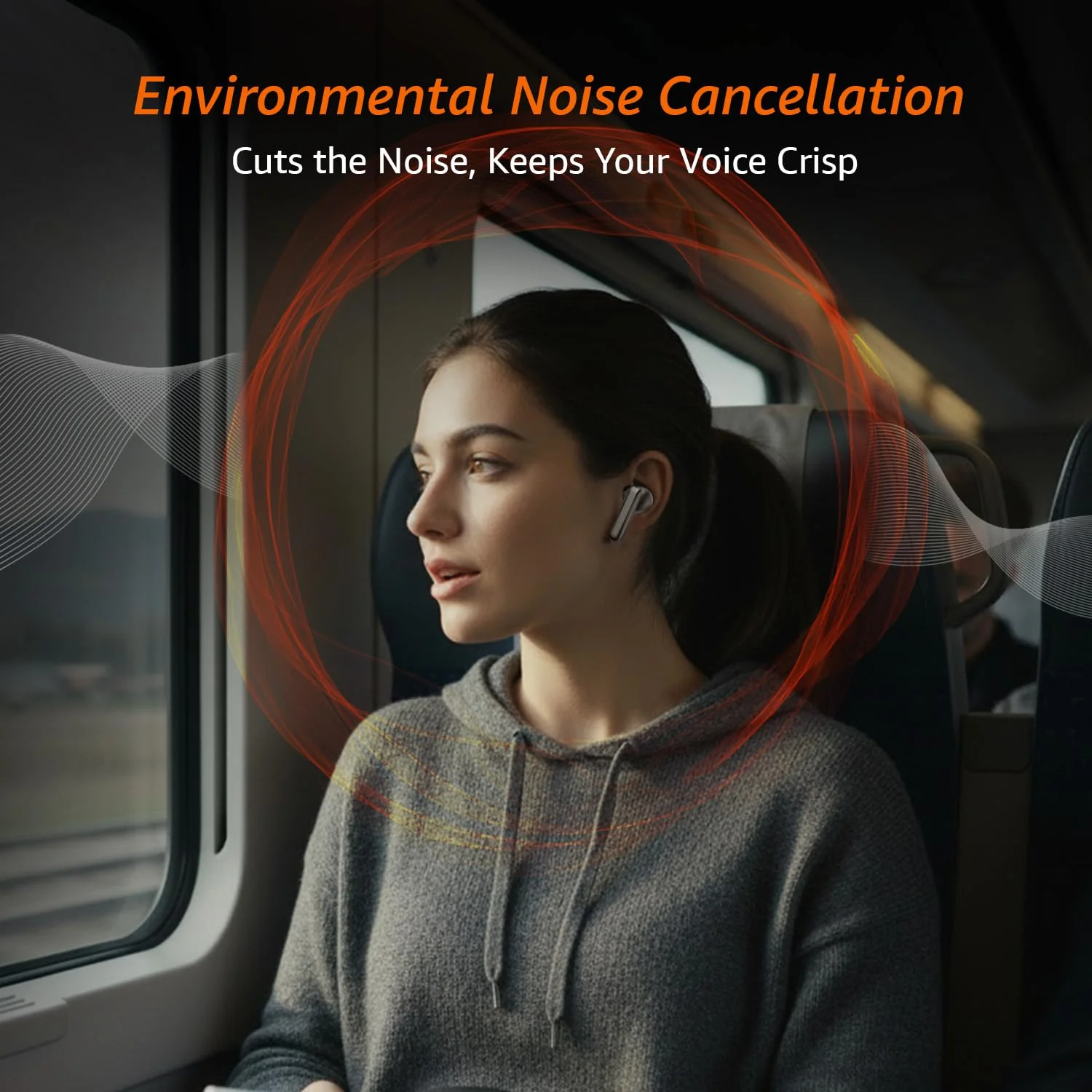 Amazon Basics Pro Series ANC Wireless in Ear Earbuds, Bluetooth 6.0 TWS Earphones with Mic, Active Noise Cancellation, 4 Mics ENC, 55H Playtime, Smart Touch Control, IPX4 Water Resistant (Black) - Image 9