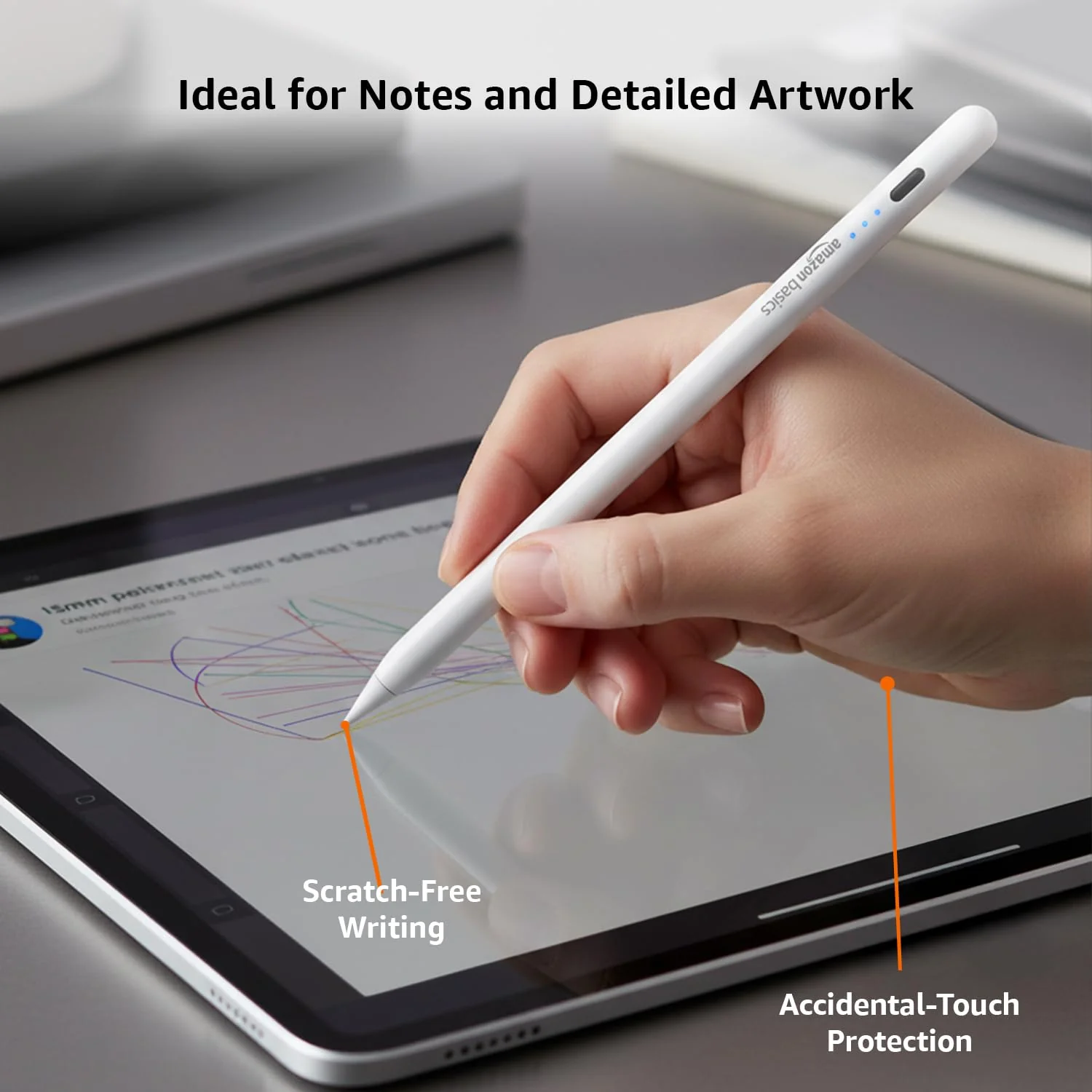 Amazon Basics Upgraded 2nd Gen Stylus Pen | Only for iPad 2018-2025 Air 3/4/5/M2/M3, mini 5/6, 6/7/8/9/10/11, Pro 11", 12.9" & M4 | White - Image 3