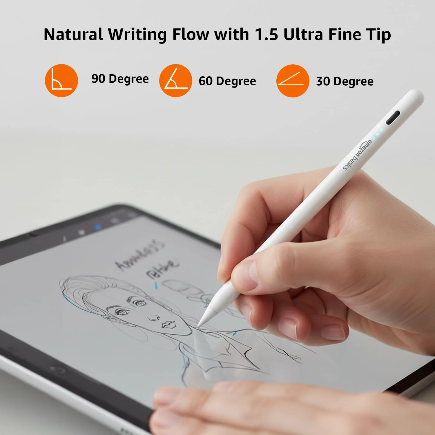 Amazon Basics Upgraded 2nd Gen Stylus Pen | Only for iPad 2018-2025 Air 3/4/5/M2/M3, mini 5/6, 6/7/8/9/10/11, Pro 11", 12.9" & M4 | White - Image 4