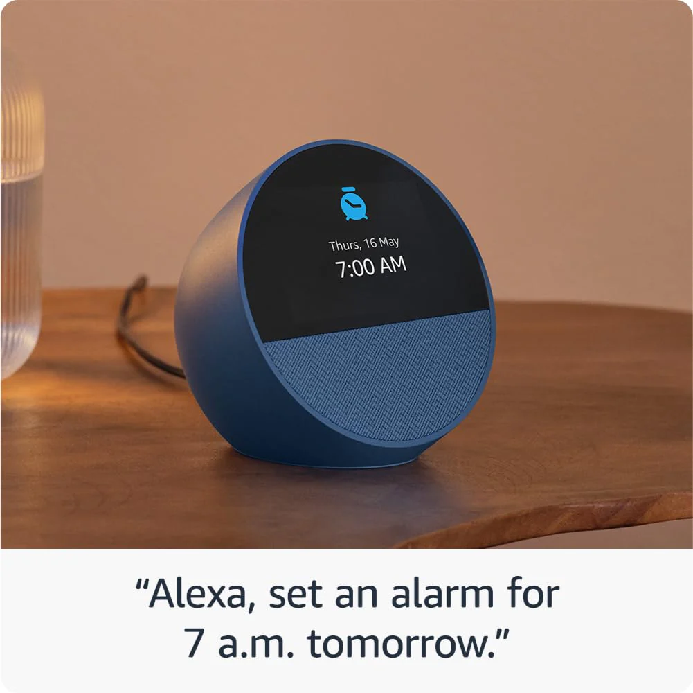Amazon Echo Spot (latest model), Smart alarm clock with vibrant sound, Alexa and Bluetooth | Blue - Image 4