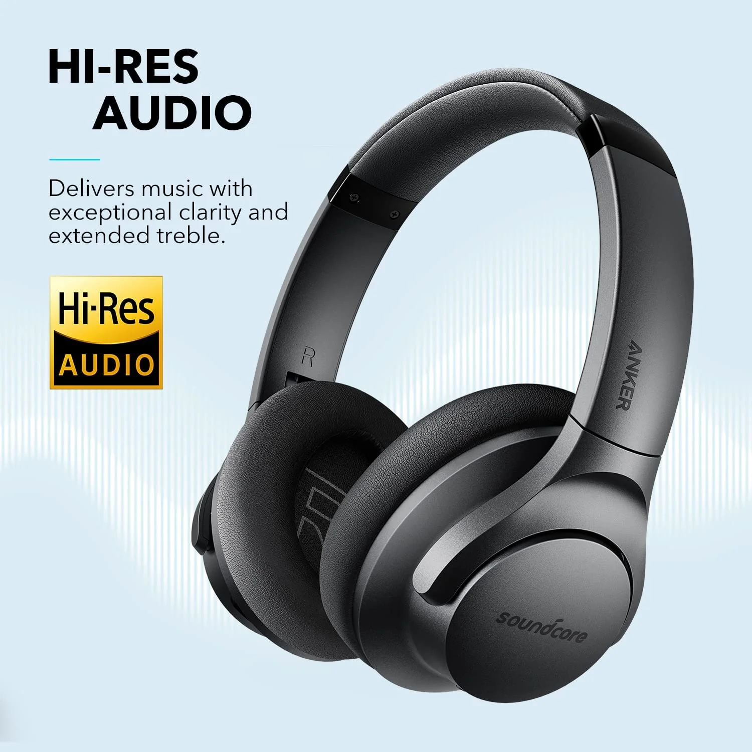Anker Soundcore Life Q20 Hybrid Active Noise Cancelling Headphones, Wireless Over Ear Bluetooth Headphones, 40H Playtime - Image 2