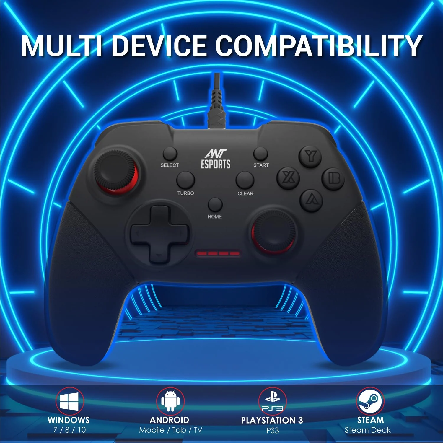 Ant Esports GP100 Controller Joysticks for PC (Windows 7/8/8.1/10) / PS3 / Andriod/Steam Gaming Wired Gamepad - Image 2