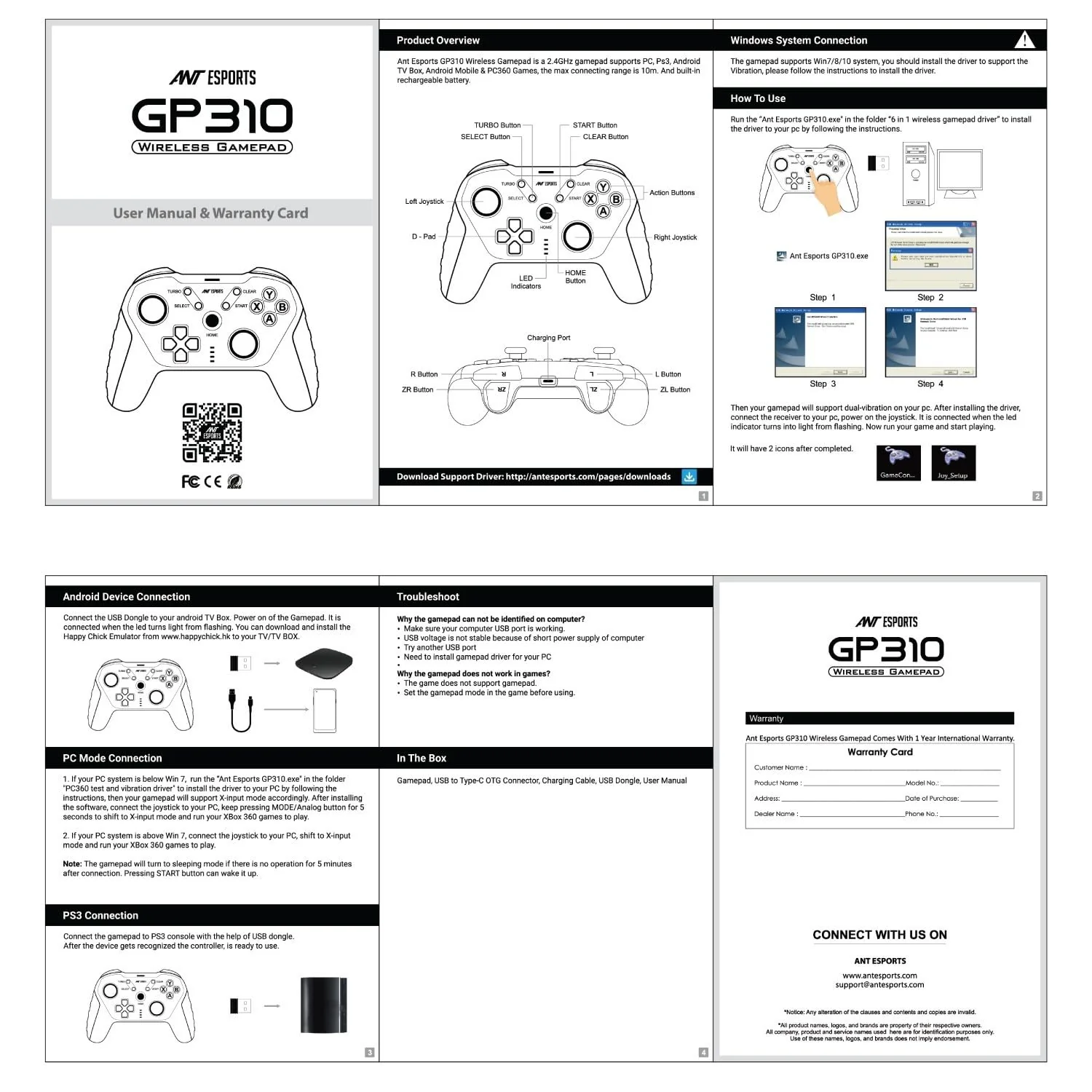 Ant Esports GP110 Wired Gamepad, Compatible for PC & Laptop Computer (Windows 10/8 /7) / PS3 / Android - Image 8