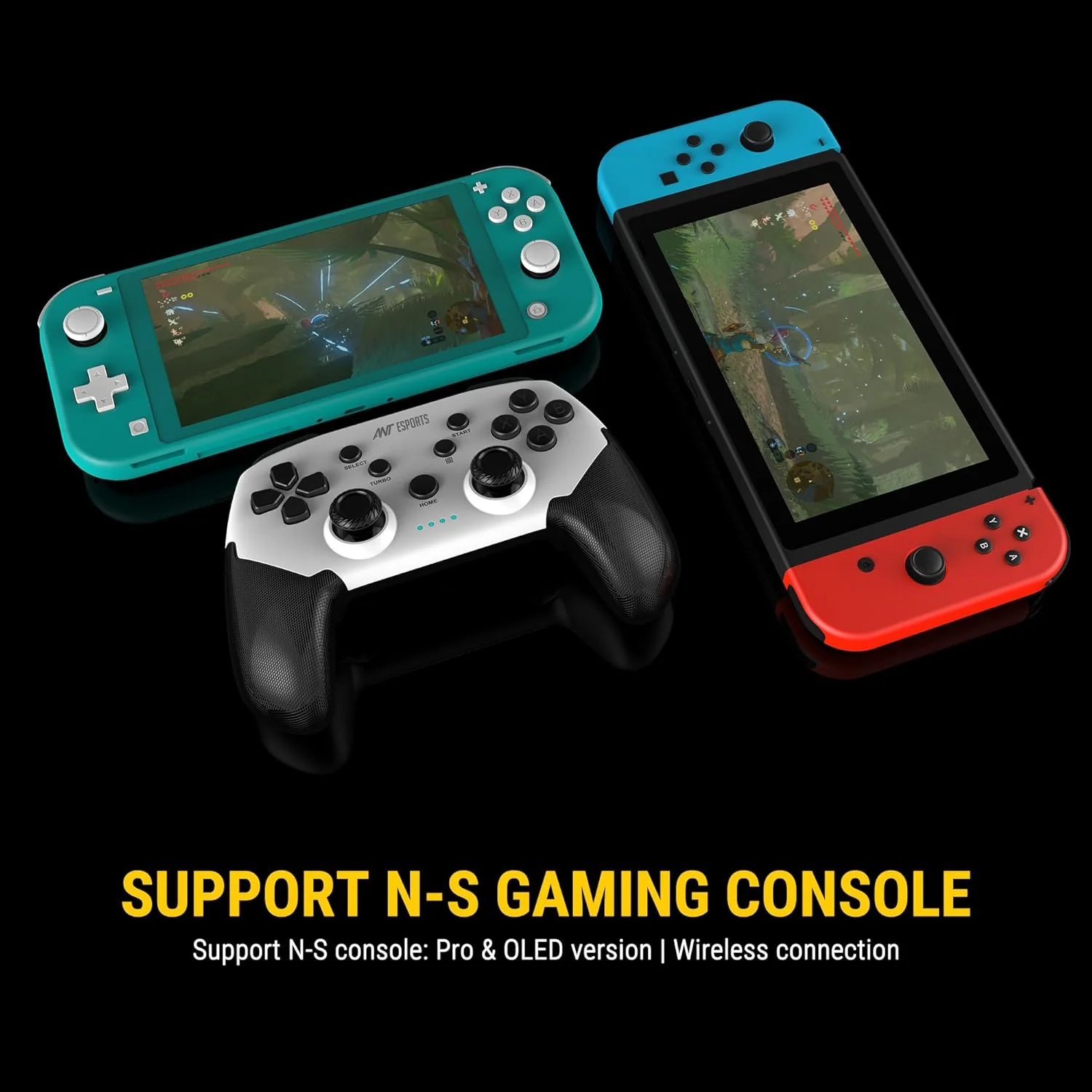 Ant Esports GP320 Wireless Gamepad/Android/Windows PC/IOS/Switch / PS4 / PS3, Bluetooth Game Pad/Vibration Motors/Turbo Function – Black White - Image 4