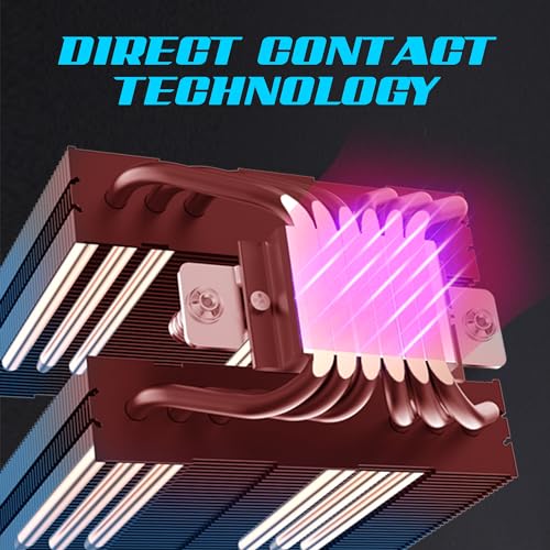 Ant Esports ICE C621 CPU Cooler/CPU Fan with ARGB LED PWM Dual Fans - Black | All Black, Direct Contact Technology & 4 Heat Pipes | Support Intel LGA 1700 / 115X / 1200/1366 & AMD AM5 / AM4 - Image 5