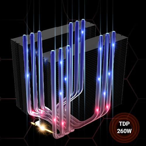 Ant Esports ICE C621 CPU Cooler/CPU Fan with ARGB LED PWM Dual Fans - Black | All Black, Direct Contact Technology & 4 Heat Pipes | Support Intel LGA 1700 / 115X / 1200/1366 & AMD AM5 / AM4 - Image 6