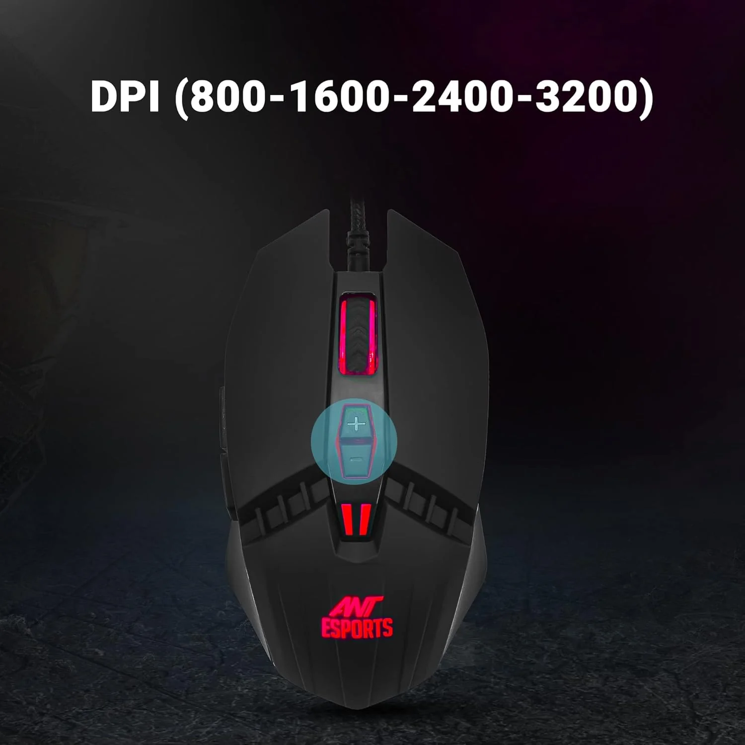 Ant Esports KM500 Wired Gaming Keyboard and Mouse Combo | 19 Anti-Ghosting Keys | Braided Cable with Rubberized Coating | 3200 DPI Optical Sensor | LED Backlit Mouse with Scroll Wheel - Image 3