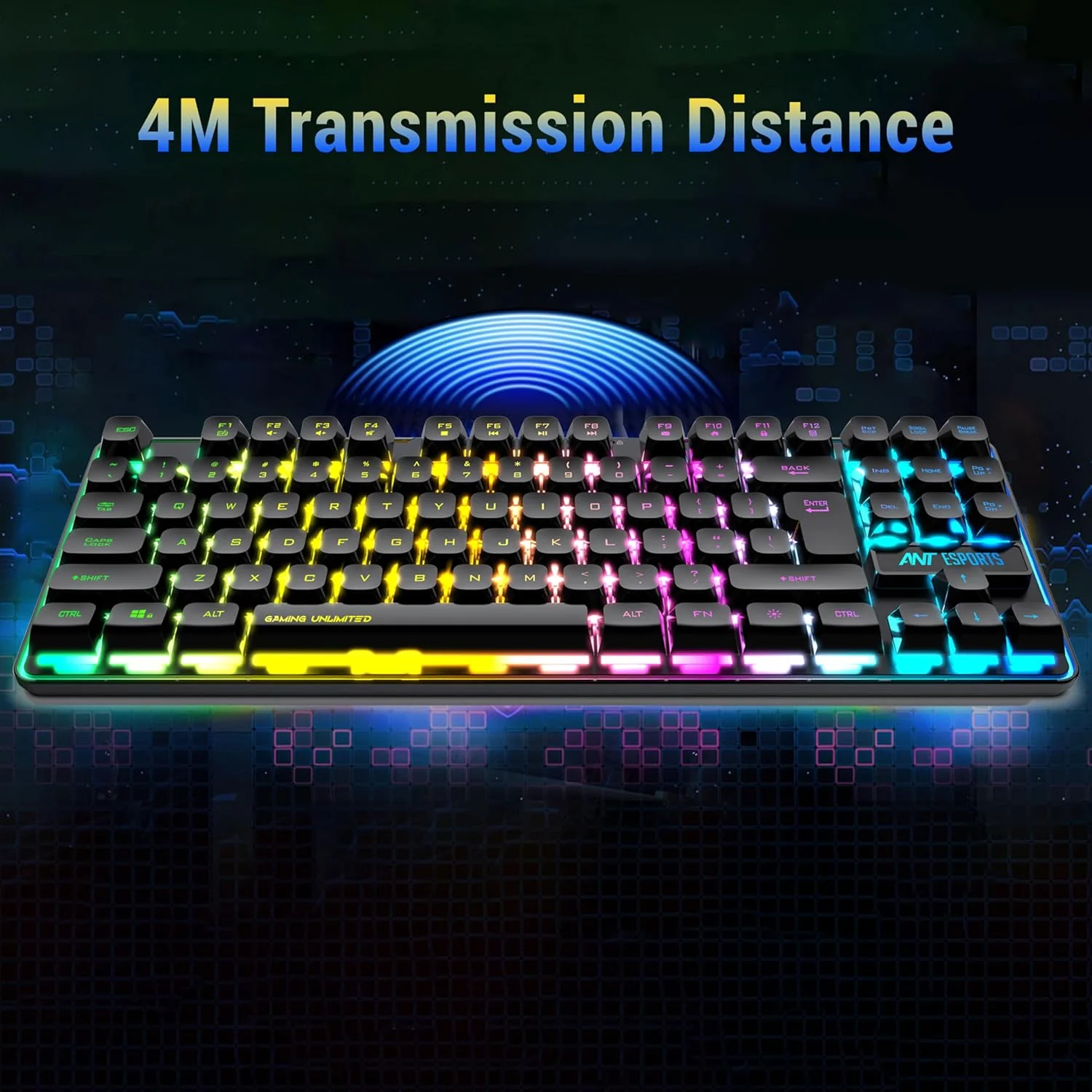 Ant Esports KM730 Pro Gaming Wireless TKL Keyboard Mouse Combo Rechargeable RGB Backlit Tenkeyless Compact 87 Keys 6 Button for Computer Laptop PS4 PS5 - XP/7/8/10 iMac MacBook Xbox one X – Black - Image 8