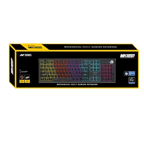 Ant Esports MK1850 Mechanical Wired Gaming Keyboard Blue Switch Hot-Swap Mech Keyboard with Volume Knob 17 Modes RGB Backlit Full Keys Anti-Ghosting,Dual Colour Injection Moulded Key capsfor PC-Black - Image 10