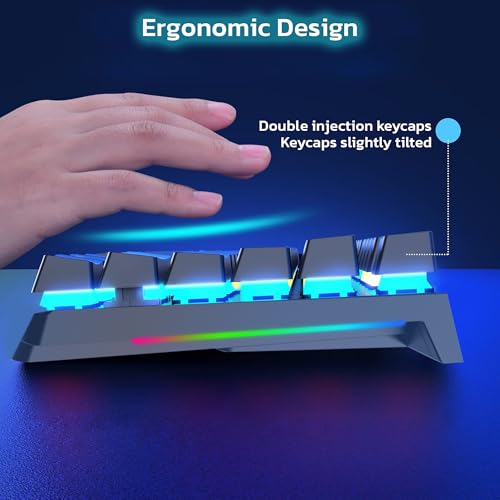 Ant Esports MK1850 Mechanical Wired Gaming Keyboard Blue Switch Hot-Swap Mech Keyboard with Volume Knob 17 Modes RGB Backlit Full Keys Anti-Ghosting,Dual Colour Injection Moulded Key capsfor PC-Black - Image 2