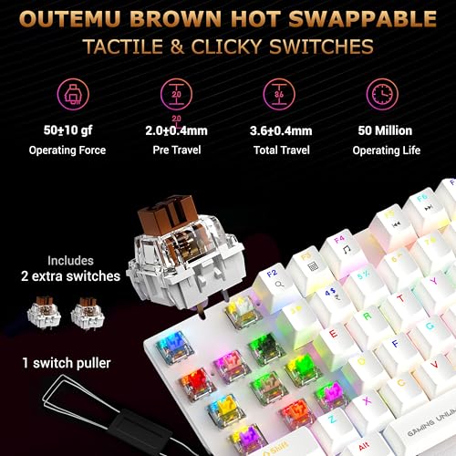 Ant Esports MK4100 RGB Mechanical Gaming Keyboard, Outemu Brown Switches Tactile & Clicky – Chroma RGB – Magnetic Wrist Rest – Double Shot ABS Keycaps, Hot Swappable Switches – Mercury - Image 2