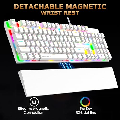 Ant Esports MK4100 RGB Mechanical Gaming Keyboard, Outemu Brown Switches Tactile & Clicky – Chroma RGB – Magnetic Wrist Rest – Double Shot ABS Keycaps, Hot Swappable Switches – Mercury - Image 4
